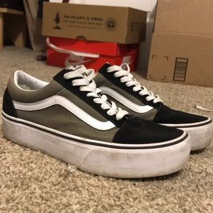 Platform Green and Black Vans